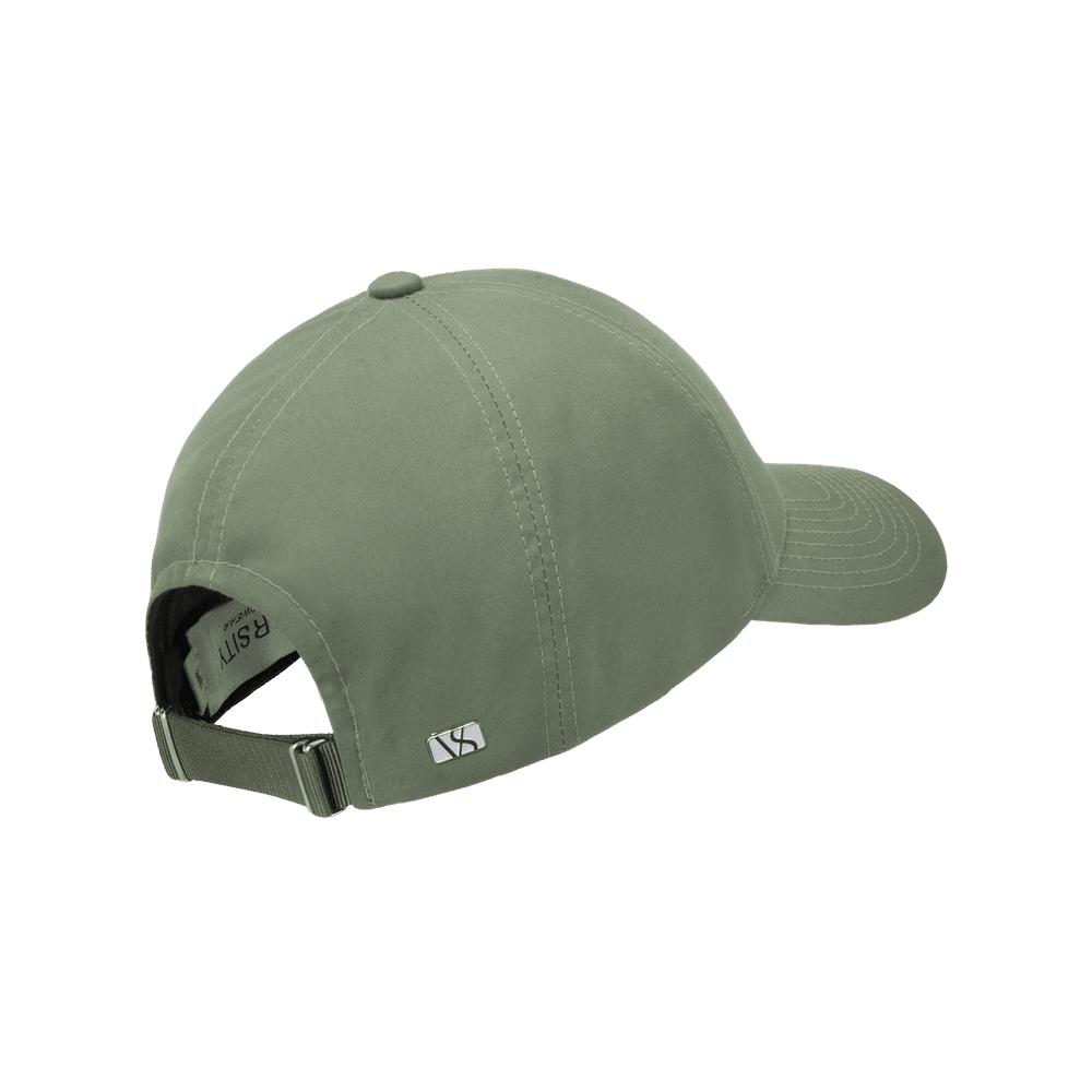 Back view of a Varsity Headwear legacy structured ventile cotton sage green baseball cap