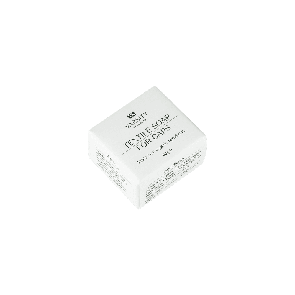 Front view of textile soap to wash baseball caps