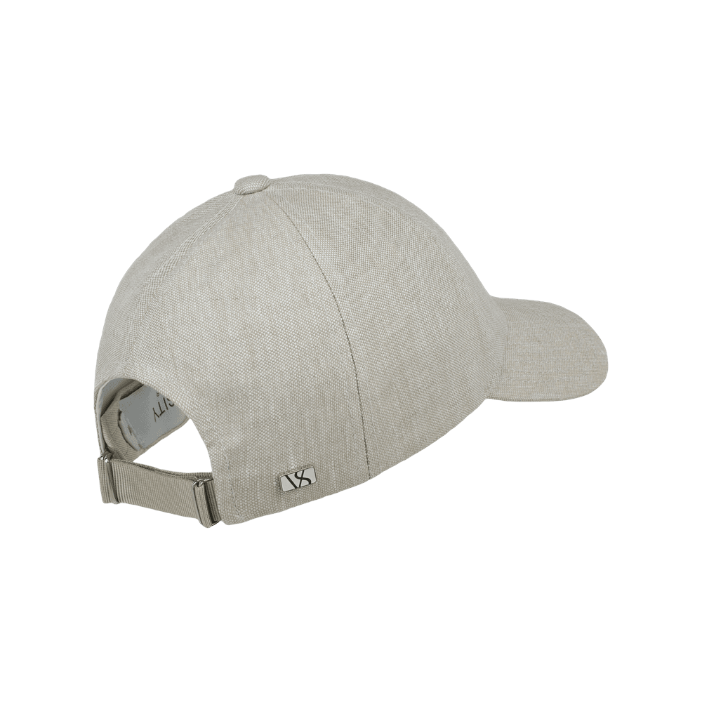 Back view of a legacy structured linen cap in hampton beige